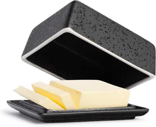 Butterdose Keramik in Schwarz für 250g Butter
